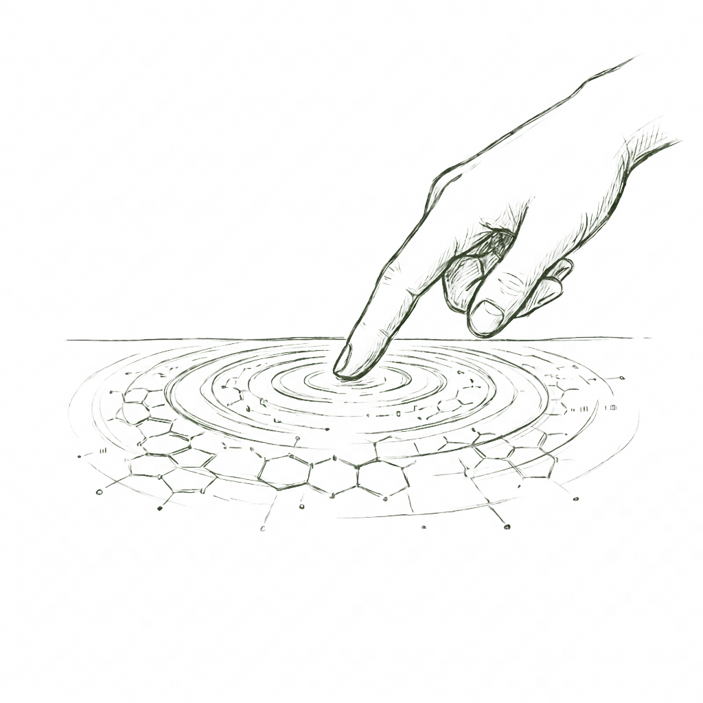 Hand-drawn human touch revealing connected risk signals